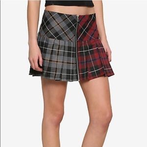 Royal Bones red plaid skirt split Small goth punk